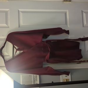 Burgundy sweater dress